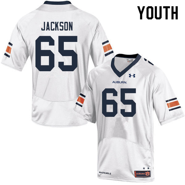 Youth #65 Alec Jackson Auburn Tigers College Football Jerseys Sale-White